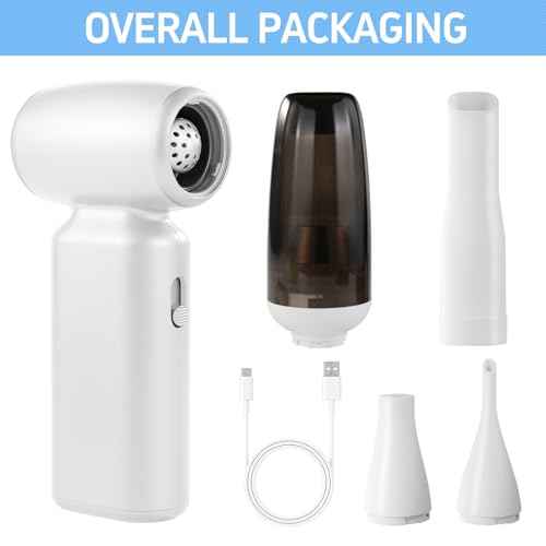 130,000 RPM High-Speed Turbo Fan, Handheld USB Rechargeable Hurricane Fan for Camping and Car Use, Blow and Suction 2-in-1 Design (White)