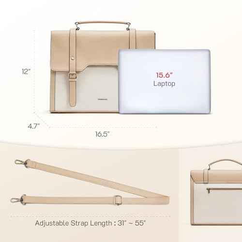 Missnine Laptop Bag 15.6 inch Canvas Messenger Bag for Women Professional Work Bag Shoulder Bag