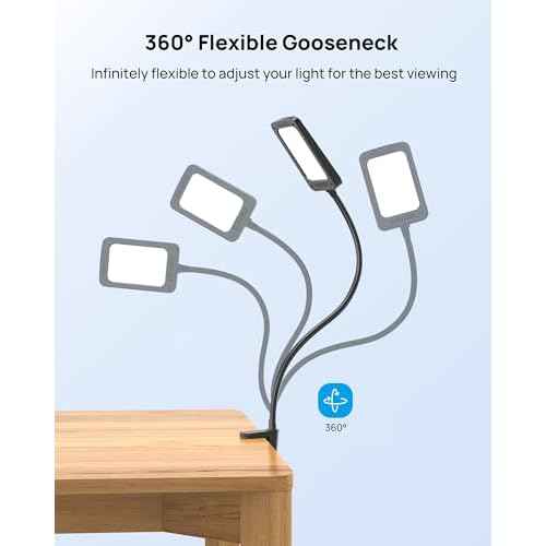 TROND LED Desk Lamp with Clamp, 1000LM Super Bright 3-Level Dimmable Desk Light 6000K Daylight, Extra-Long Flexible Gooseneck Clip on Light, Eye-Care Clamp Lamp for Painting, Workbench,Reading