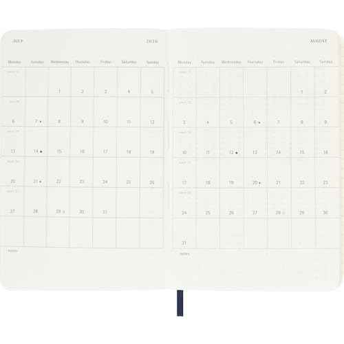 Moleskine Classic 18 Month 2025-2026 Weekly Planner, Soft Cover, Pocket (3.5" x 5.5"), Sapphire Blue, 208 pages