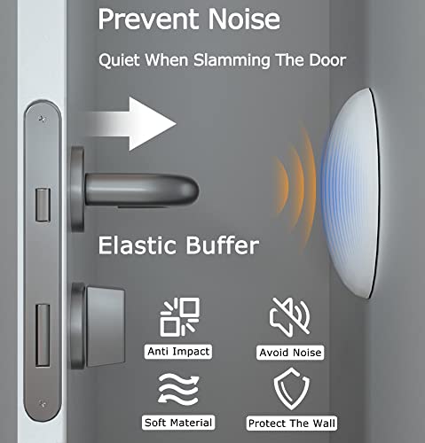 XoYoZo Round-White Door Stopper Wall Protector Silencer – Self-Adhesive Rubber Bumper