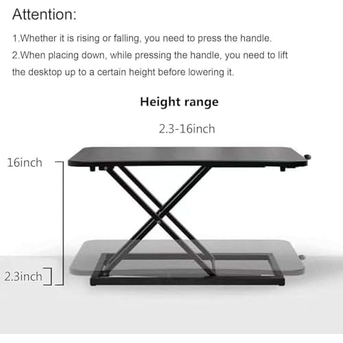 Height Adjustable Standing Desk Converter,Computer Keyboard Stand for Desktop,Keyboard Riser for Stand Up Desk Riser,Computer Workstations for Laptop and Single Monitor Office Use,Size 23.6 Inch