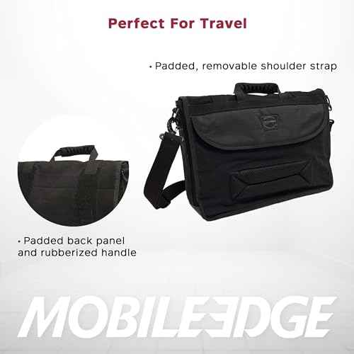Mobile Edge ECO-Friendly Laptop Messenger Bag for Men and Women, for 14.1" PC and Compatible with MacBook 15", Cotton Canvas, Black