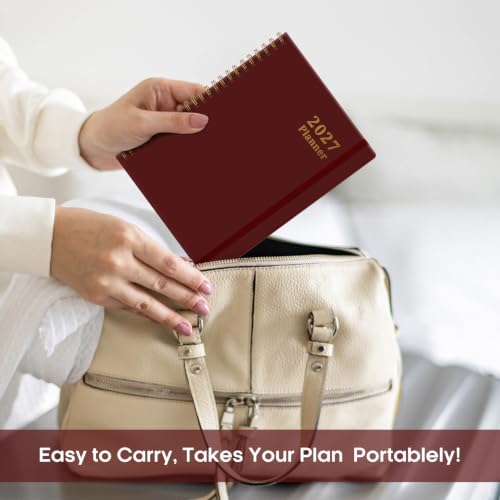 2027 Monthly & Weekly Planner Calendar Book - Jan to Dec with Tabs & Pocket