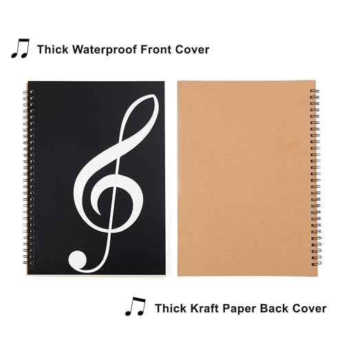 Blank Sheet Music Notebook, 160 Pages Composition Staff Paper Notebook, Manuscript Paper Notebook, 10 Staves (Music clef notebook)
