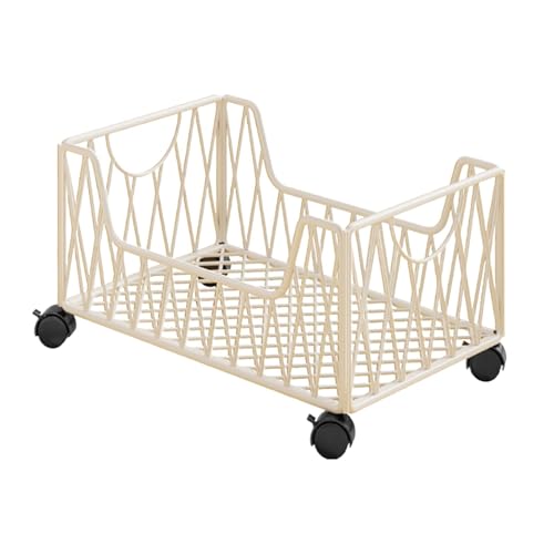 Milageto White Rolling Utility Storage Bin on Wheels Under Desk Book Cart