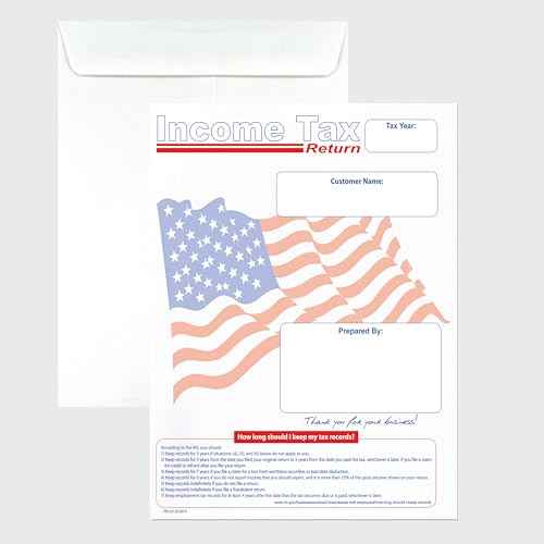 100 Cashier Depot Income Tax Return Envelope for Customers, Catalog Envelopes (Open Side), Premium 28lb. White, 100 Envelopes (White (American Flag), 10 x 13)