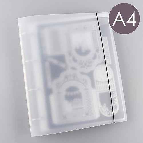 7 PCS A4 4 Ring Binder Cover Clean Transparent Soft PVC for Refillable Notebook Shell withMatte surfaceforStamp & Die Storage Overall Size£¨Folded) 27x32.8x4cm/ 10.6x12.9x1.6inch