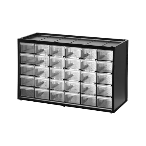 Stanley 1-93-980 Storage Box with compartments, Black/Transparent