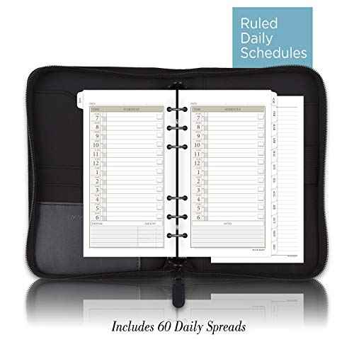 AT-A-GLANCE Faux Leather Undated Starter Set, 6-Ring, 3-3/4" x 6-3/4, Portable Size, Black (033-0240-05)