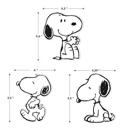 Eureka Peanuts Snoopy Paper Cut-Out Classroom Decorations for Teachers, 36 Pieces