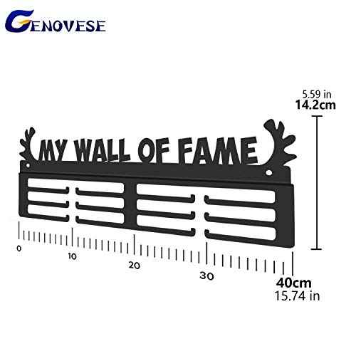GENOVESE My Wall of Fame Medal Holder Display Hanger Rack,Sturdy Steel Metal,Wall Mounted Over 50 Medals Easy to Install