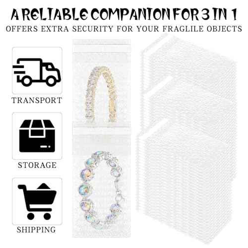 300Pcs Bubble Wrap Bags 4 x 6 Inch Clear Bubble Out Bags Self Sealing Bubble Wrap Pouches Double Wall Bubble Pouch Bag for Moving and Storage