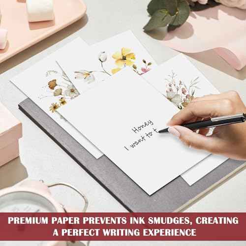 HongyiTime Blank Cards,Blank Greeting Cards 4x6,30 Pack 6 Assorted Floral Designs Blank Greet Cards with envelopes,Note Cards with Envelopes,Blank Cards with Envelopes