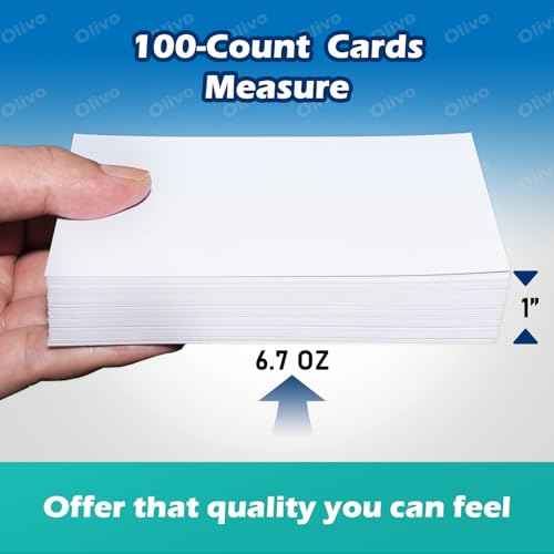 Blank Index Cards 3x5 Unlined Unruled Flash Note Cards 3" x 5", White, 100 Count, 200 GSM Heavy Weight