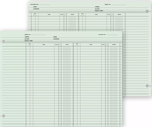 Ledger Sheets - Double Entry Green Tint Accounting Stock Paper