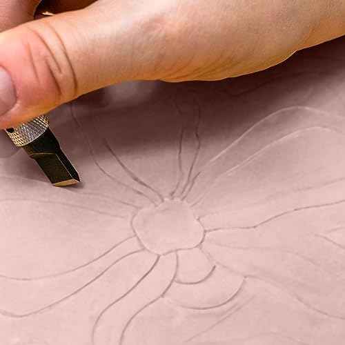 5 PCS Pink A4 Rubber Carving Blocks, 8.3 x 11.8 Inch Large Stamp Carving Blocks, Soft Rubber Stamping Block, Linoleum Blocks for Printmaking, Engraving Crafts