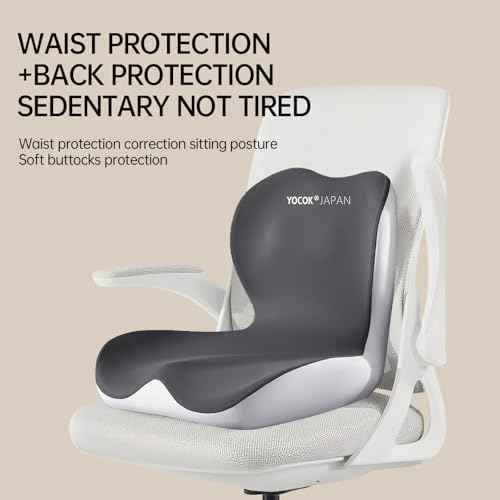 Ergonomic 3-Zone Seat Cushion with Lumbar Support - Integrated Mold Design for Office Chair & Car Driving, Blue