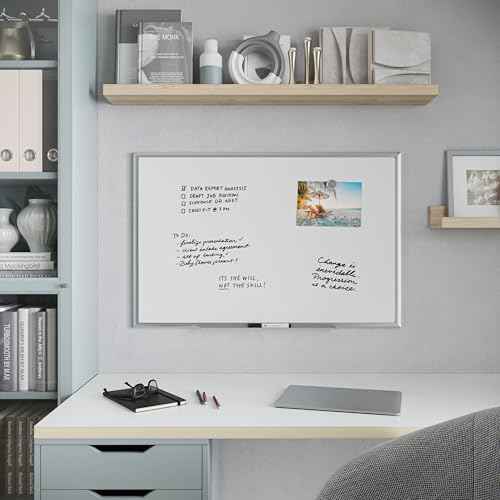 U Brands Magnetic Dry Erase Board White Board, 36" x 24", Silver Aluminum Frame, Includes Marker