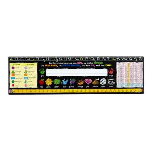Really Good Stuff Chalkboard Style Grades K-2 Self-Adhesive Vinyl Desktop Helpers - Set of 24 | Student Desk Name Tags | Pre-Cut, Durable, and Versatile