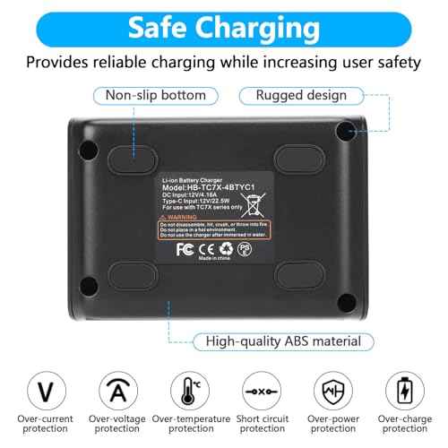 for Zebra TC77 Battery Charger Cradle - for Zebra TC7X Battery Charger - for Symbol/Zebra TC70 TC70X TC72 TC77 TC75 TC55 Barcode Scanner Batteries Charger Cradle SAC-TC7X-4BTYC1 (4-Slot)