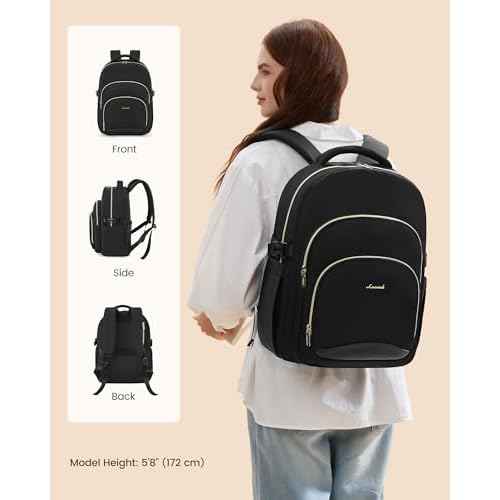 LOVEVOOK Laptop Backpack for Women, 15.6-Inch Work Backpack, Back to School Bookbag for College Student Teen Girls, Casual Personal Item Travel Bag Business Computer Daypack for Teacher Nurse, Gift