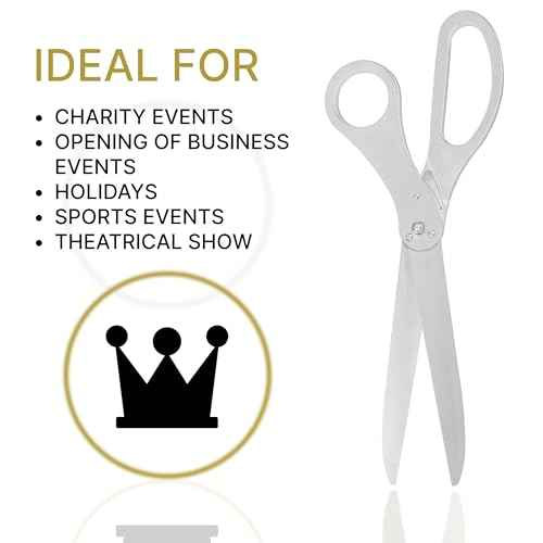 25" White Ceremonial Scissors ? Giant Ribbon Cutting Scissors for Grand Opening Large Shears for Ceremony Supplies Big 25 Inch Shears for Events Ribbon and Decorations Kit