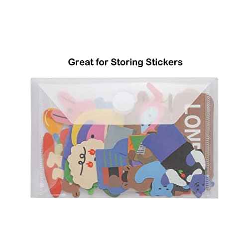 3x5 Plastic Envelopes Hook Loop Closure Coupon Receipt Storage Holder 80 Pack (80 pack)