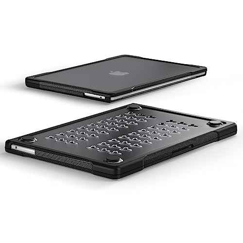 Batianda Ultimate Protection Case for M4 MacBook Air 13.6 inch 2025 2024 2022 Model A3240/A3113/A2681 Matte Carbon Fiber Edges Anti-Scratch and Anti-Fingerprint with Keyboard Cover, Black