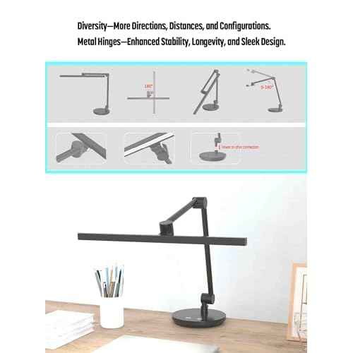 ArchDesk 18.9¡¯ Desk Lamp: Dim, Warm~Cool White Adjustable, Anti-Glare, Sensor, 10W LED, Eye Protection, Foldable, Perfect for Painting, Design, Work, Study, Reading & Office (Black)