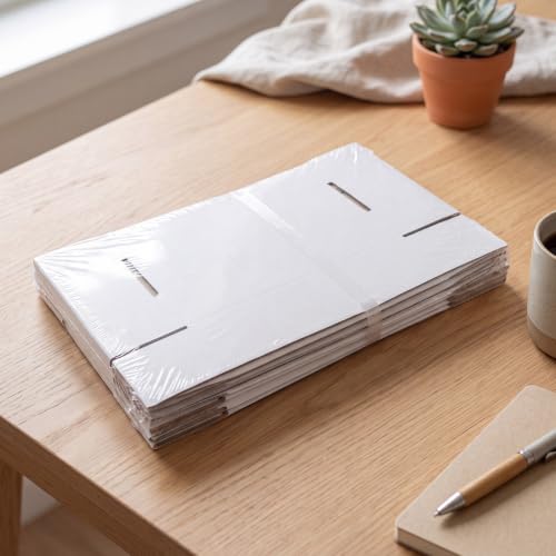 HORLIMER 7x5x2 Small Shipping Boxes Set of 6 White Corrugated Mailer Boxes for Packing & Mailing