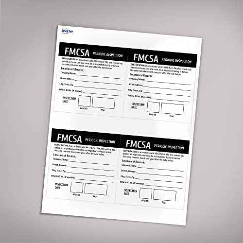 Avery FMCA Periodic Inspection Stickers, Waterproof, UV Resistant, Preprinted, Handwrite Only, 4" x 4", 100 Stickers