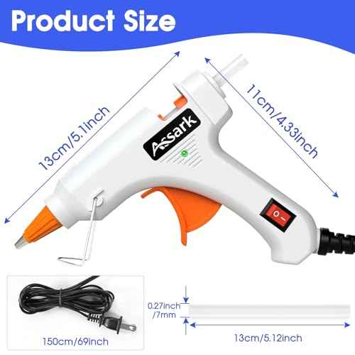 Hot Glue Gun Kit with 30 Glue Sticks(130mm x 7mm), Fast Preheating Hot Melt, High Temp for School Crafts DIY Arts and Quick Home Repairs, 20W White