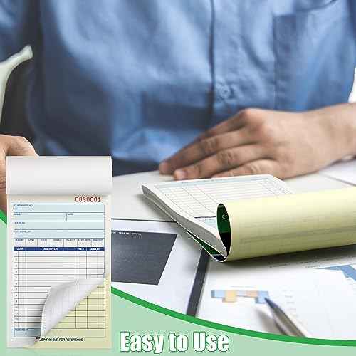 Lincia 18 Pads Sales Order Books 2 Part Carbonless (White/Canary Yellow) Receipt with Carbon Copies Cover Receipt Form Invoice 50 Sets Per Book (4.18 x 7.2 Inch/ 10.6 x 18.3 Cm)