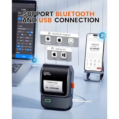 Label Maker Machine with Tapes, M100 Address Label Maker, Barcode Label Printer with 2000 Icons and 300 Templates, Bluetooth Thermal Label Printer for Small Business, Home, Logo, Office, School, Black