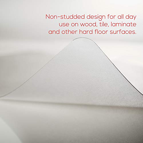 Lorell Nonstudded Design Hardwood Surface 48 x 36-Inch Vinyl Chair Mat, Clear (LLR82825)