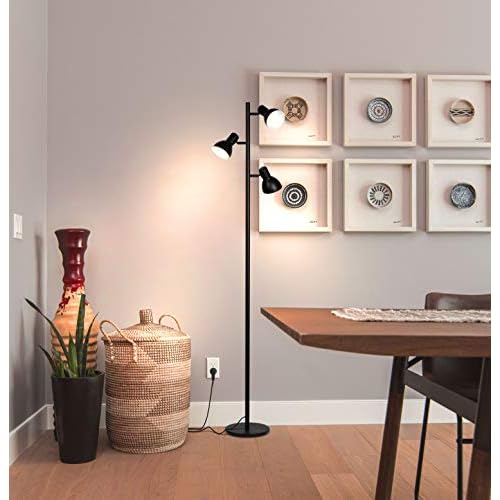 Brightech Ethan Dimmable Floor Lamp for Bedroom Reading & Living Room Decor - Modern LED Tall Tree Lamp for Offices - Black