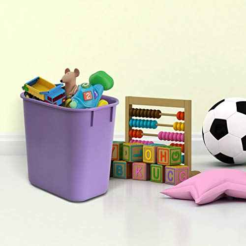 Acrimet Wastebasket, Deskside Bin, 3.25 Gallon/13 Quart/ 12 Liter (Plastic) (Purple Color) (Set of 4)