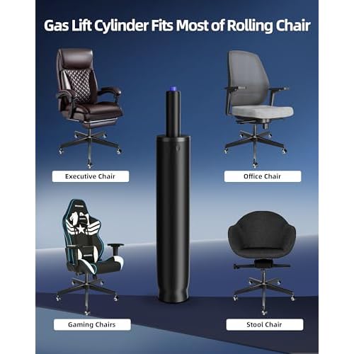 14 Inches-22 Inches Extra Long Gas Lift Cylinder Replacement, 8" Stroke, Hydraulic Pneumatic Shock Piston, Heavy Duty 1000lbs, Universal Fit For Drafting Chairs Bar Stools, Class 4, Black