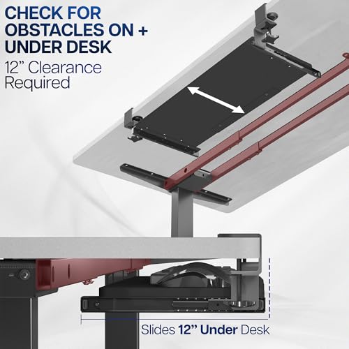 VIVO Extra Long Clamp-on Computer Keyboard and Mouse Under Desk Slider Tray, 34 x 11 inch Pull Out Platform Drawer, Black, MOUNT-KB15EB