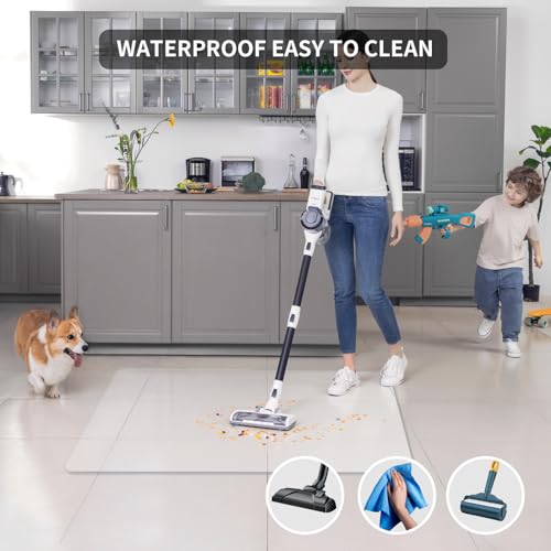 Clear Office Chair Mat for Hardwood Floors, 63" x 51" Extra Large Chair Mat for Hard Wood and Tile Floor, Heavy Duty Floor Protector, Anti-Slip Floor Mat for Rolling Chair,Computer Desk, L Desk