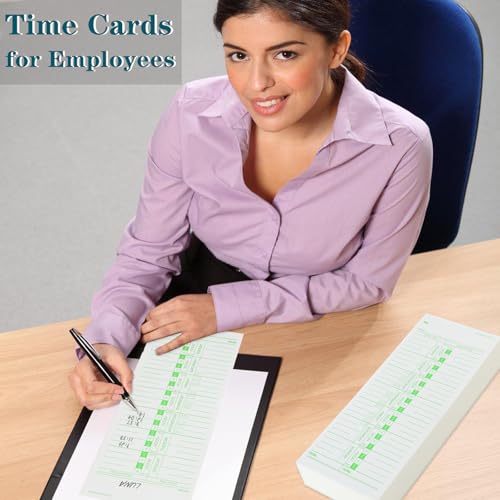 500PCS Employee Weekly Time Cards - 3.5 x 9 Inches, Green, ALGLEA