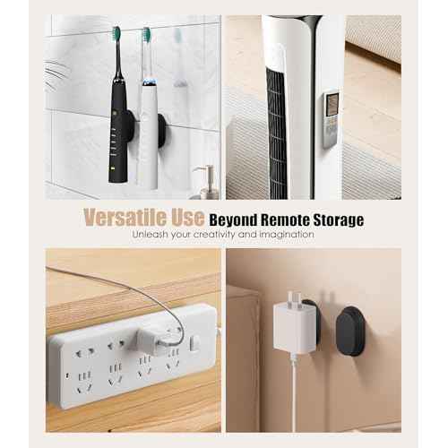 Nearockle 5 Pack Magnetic Remote Control Holder Wall Mount, Upgraded Silicone Remote Control Organizer Strong Adhesive TV Remote Charger Holder Caddy Back of TV (Black)