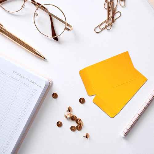 #1 120 Pcs Small Coin Envelopes 2.25" x 3.5" with Gummed Flap, Yellow Kraft Mini Envelopes for Storing Keys, Stamps, Seeds, Tips and Small Items (120)