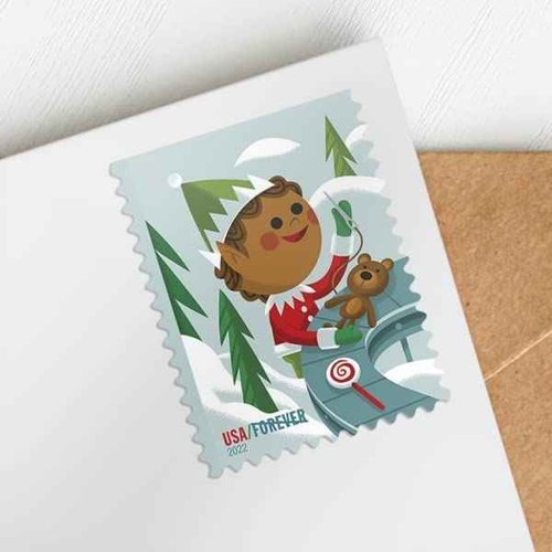 Holiday Elves Postage Stamps (2 Booklet, 40 Stamps) for USPS