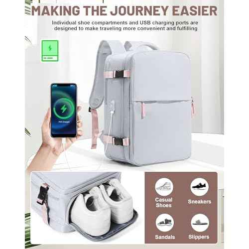 Vacuum Backpack With Pump Large Travel Laptop Backpacks For Women Men Carry On Backpack Vacpack Backpacks With Vacuum Compression Grey