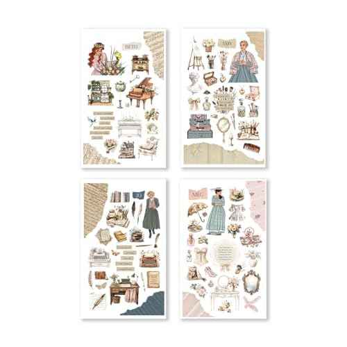 Rongrong Bookworm 5 Sticker Book for Planners, Calendars and Journals ? Premium Quality Hand Drawn Perfect for Book Lovers ? Scrapbook Accessories ? 24 Pages