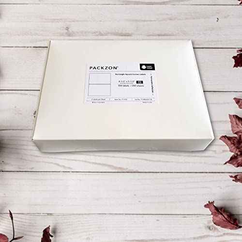 Shipping Labels with Self Adhesive, Square Corner, for Laser & Inkjet Printers, 8.5 x 5.5 Inches, White, Pack of 500 Labels
