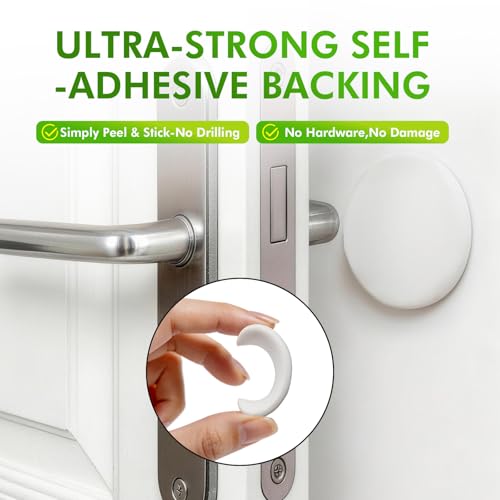 ZUOYGD White Door Stoppers 3.15" Self-Adhesive Wall Protectors, 6 Pack