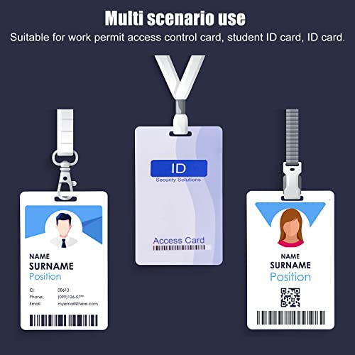 Tinlade 500 Pcs White CR80 PVC Cards with Slot Punch on Short Side Vertical Slot Punch Card Blank Plastic Photo ID PVC for Business Office, Standard 30Mil Size